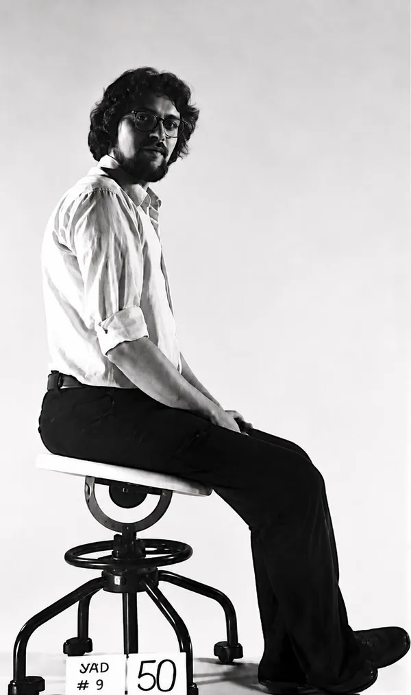 Klaus Kummer testing an early seating design in 1981