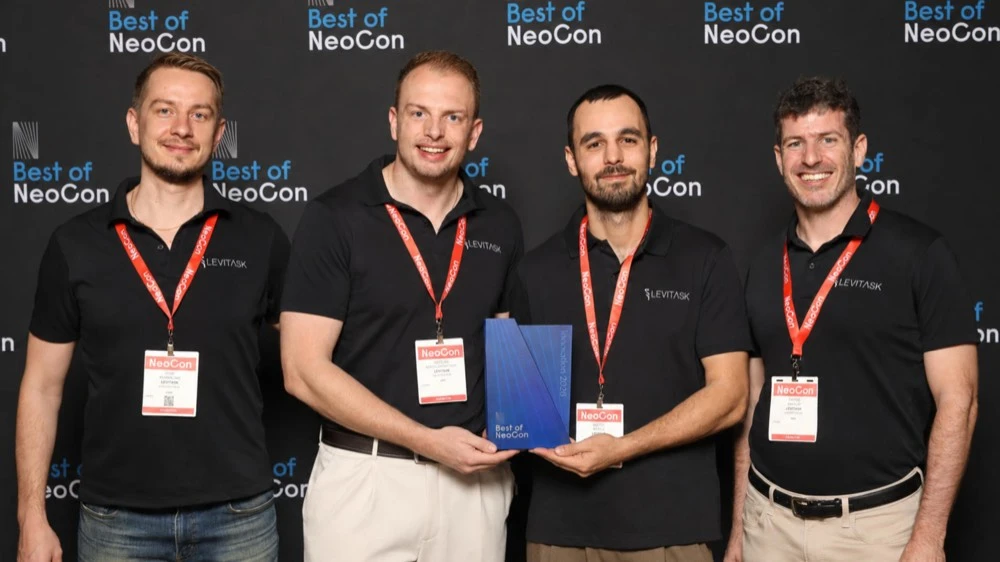 The Levitask team with the Best of NeoCon Innovation Award